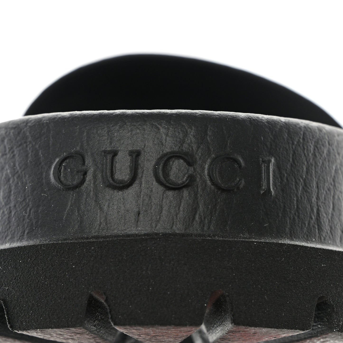 GG Supreme Monogram Tiger Mens Lug Sole Slide Sandals 12 Ebony
