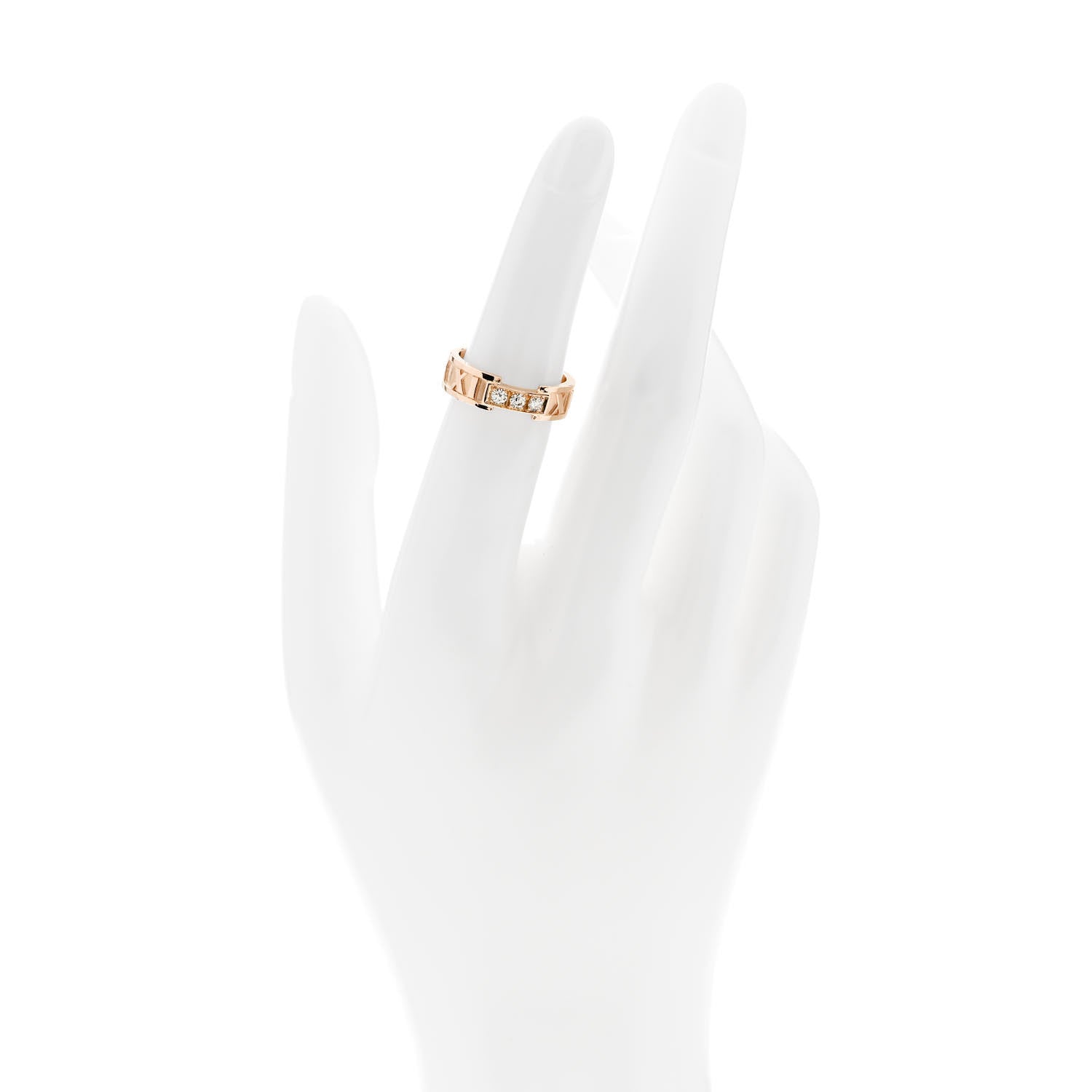 Tiffany 18K Rose Gold Diamond Atlas Ring 50 5.25 2 of 5