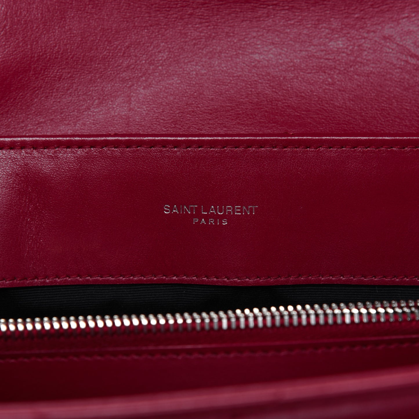 Calfskin Y Quilted Monogram Medium Loulou Chain Satchel Lipstick Red