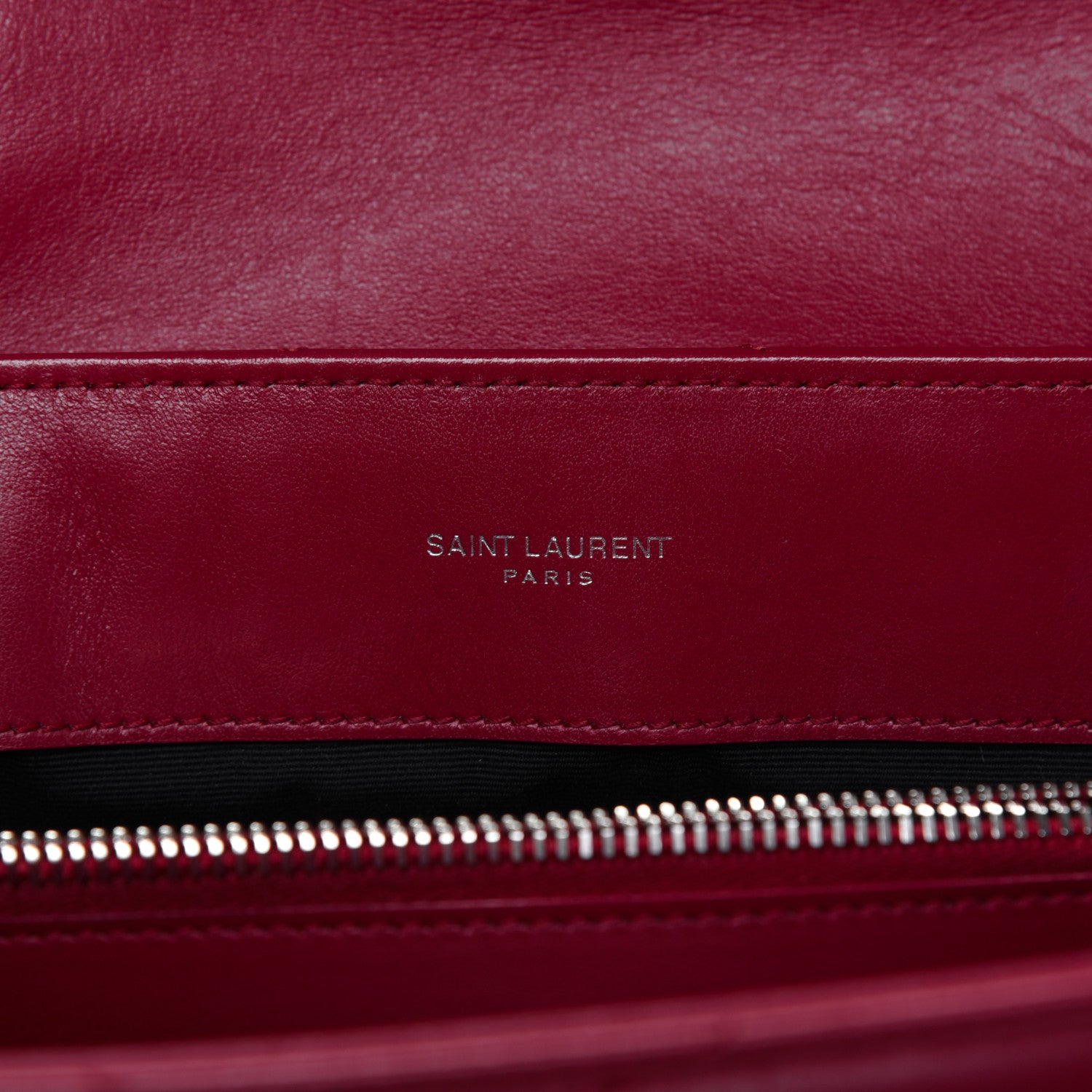 Saint Laurent Calfskin Y Quilted Monogram Medium Loulou Chain Satchel Lipstick Red 9 of 20