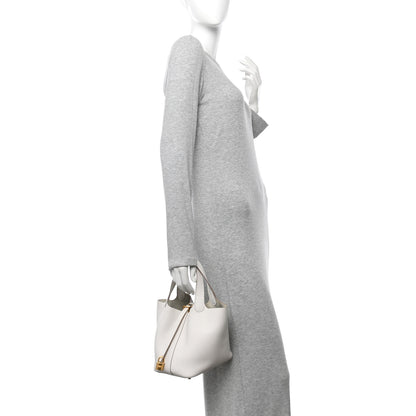 Hermes Taurillon Clemence Picotin Lock 18 PM Gris Pale 2 of 11