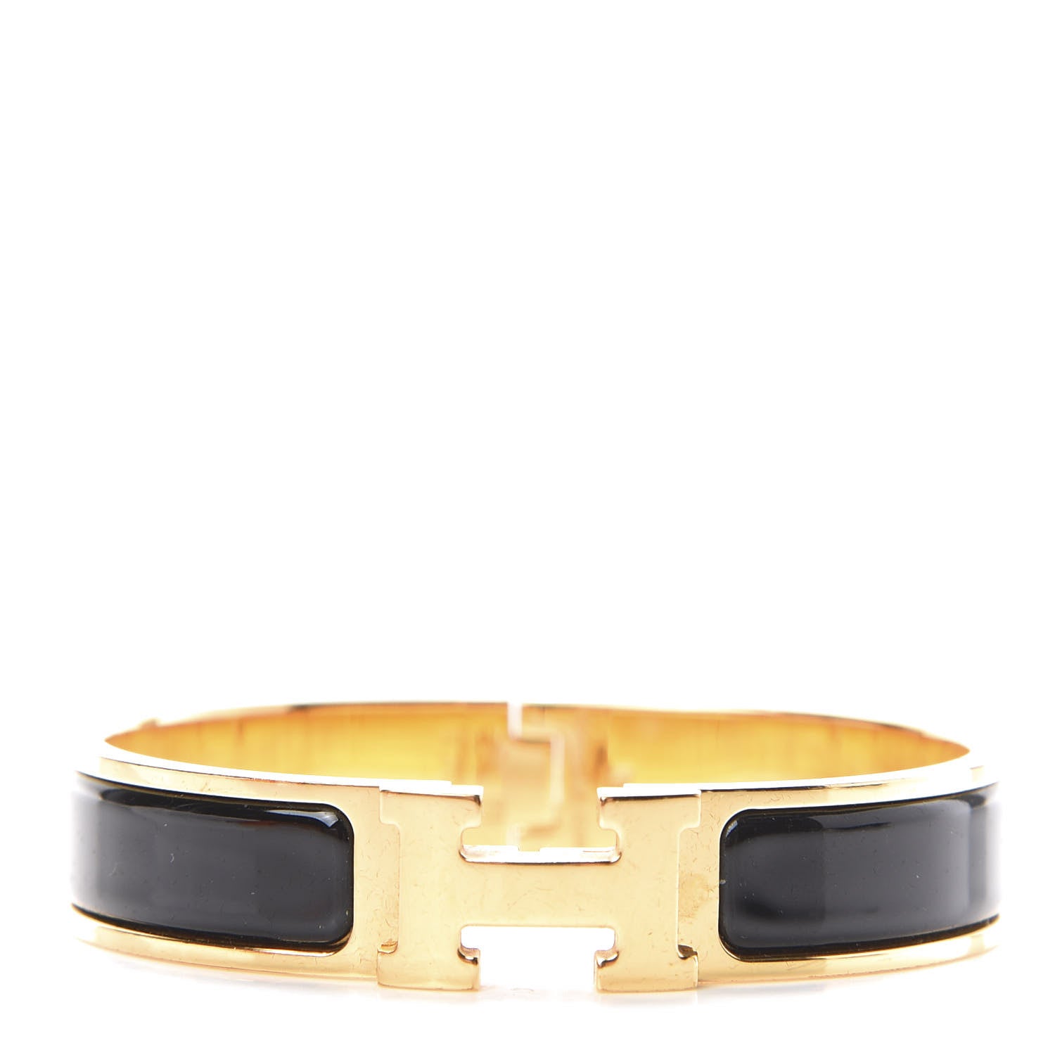 Hermes Enamel Narrow Clic Clac H Bracelet PM Black 1 of 4