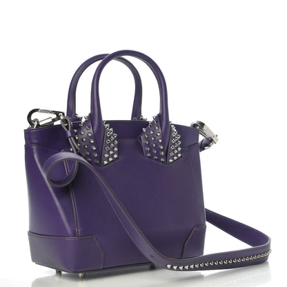 Christian Louboutin Grained Calfskin Studded Small Eloise Satchel Purple 3 of 7