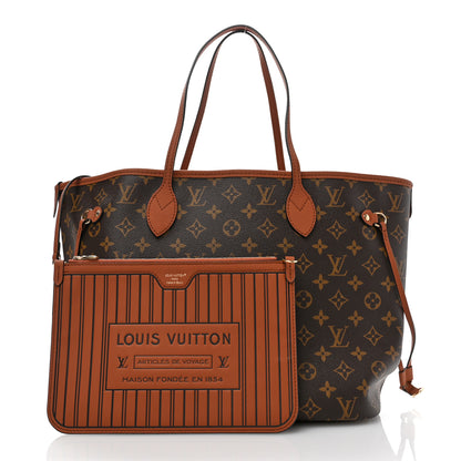 Louis Vuitton Monogram Calfskin Neo Neverfull Inside Out MM Tan 3 of 10