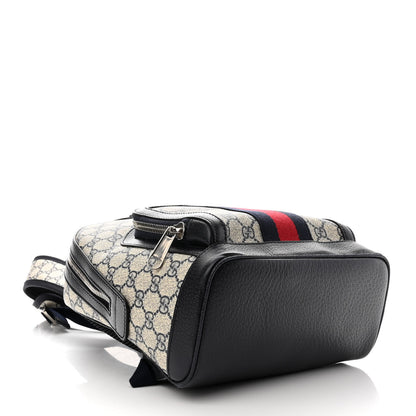 Gucci GG Supreme Monogram Textured Dollar Calfskin Web Small Ophidia Day Backpack Beige Blue Black 4 of 10