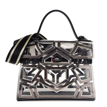 Delvaux Vinyl Gladiator Tempete Satchel Antique Silver Gold 1 of 8