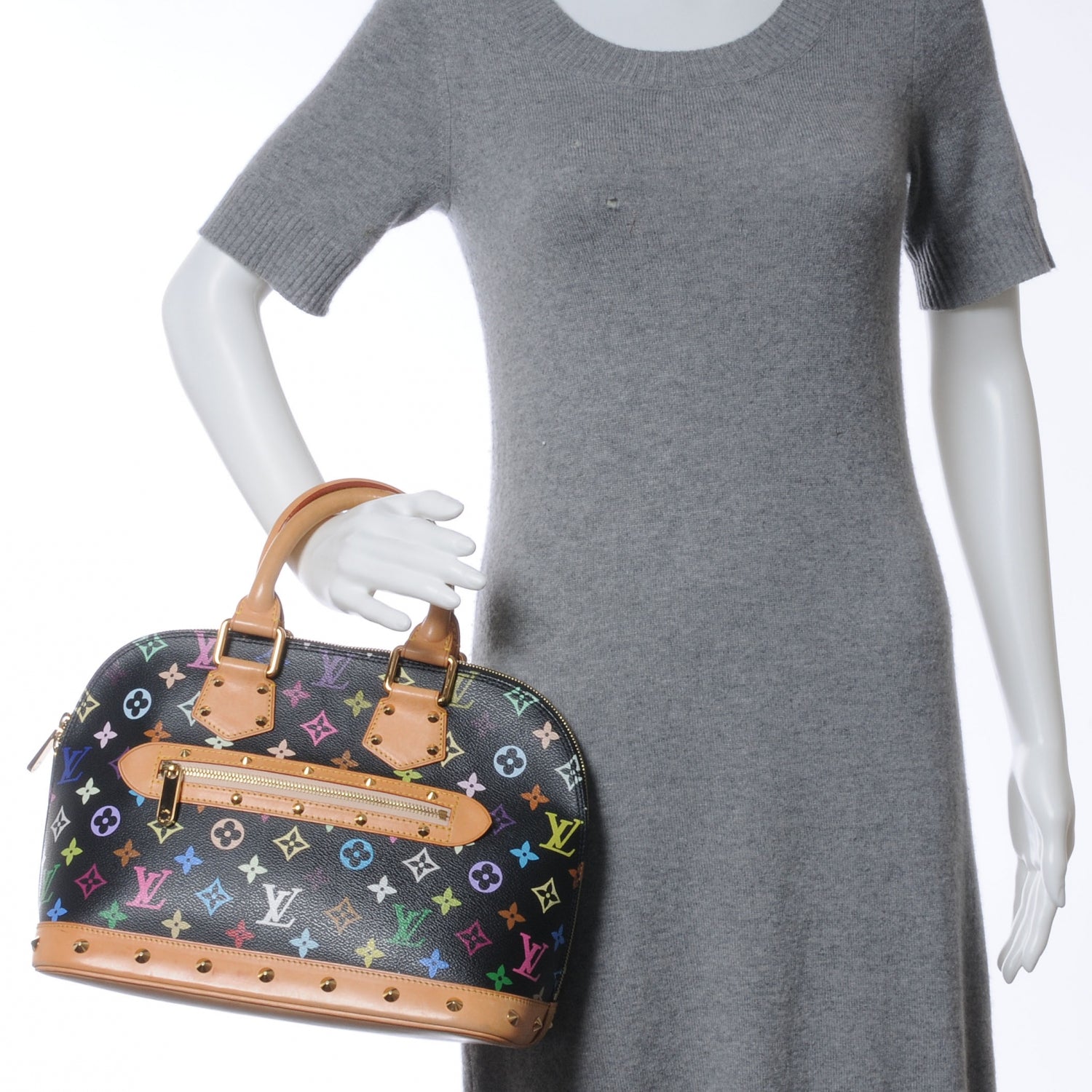 Louis Vuitton Monogram Multicolor Alma Black 2 of 8