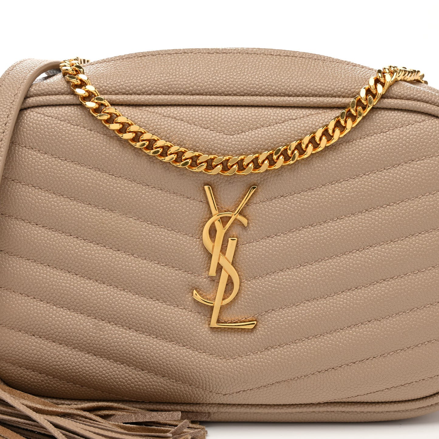 Grain De Poudre Matelasse Monogram Mini Lou Camera Bag Dark Latte