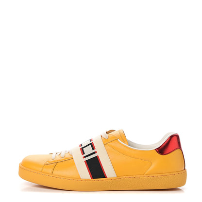 Gucci Calfskin Stripe Mens New Ace Sneakers 9 Crop Ecru Red Flame 1 of 9