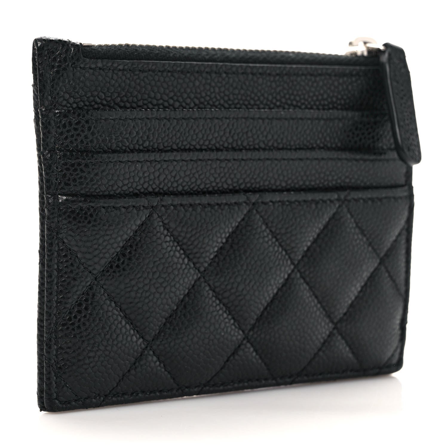 Chanel Caviar Quilted CC Zip Card Holder Black 3 of 6