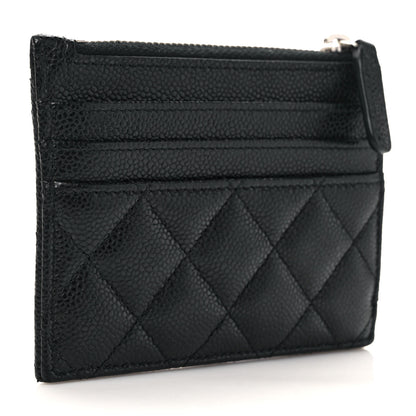 Chanel Caviar Quilted CC Zip Card Holder Black 3 of 6