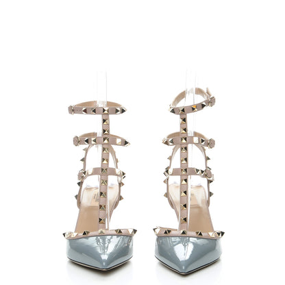 Valentino Garavani Patent Nappa Rockstud Ankle Strap 65mmPumps 40 Light Stone Poudre 2 of 9