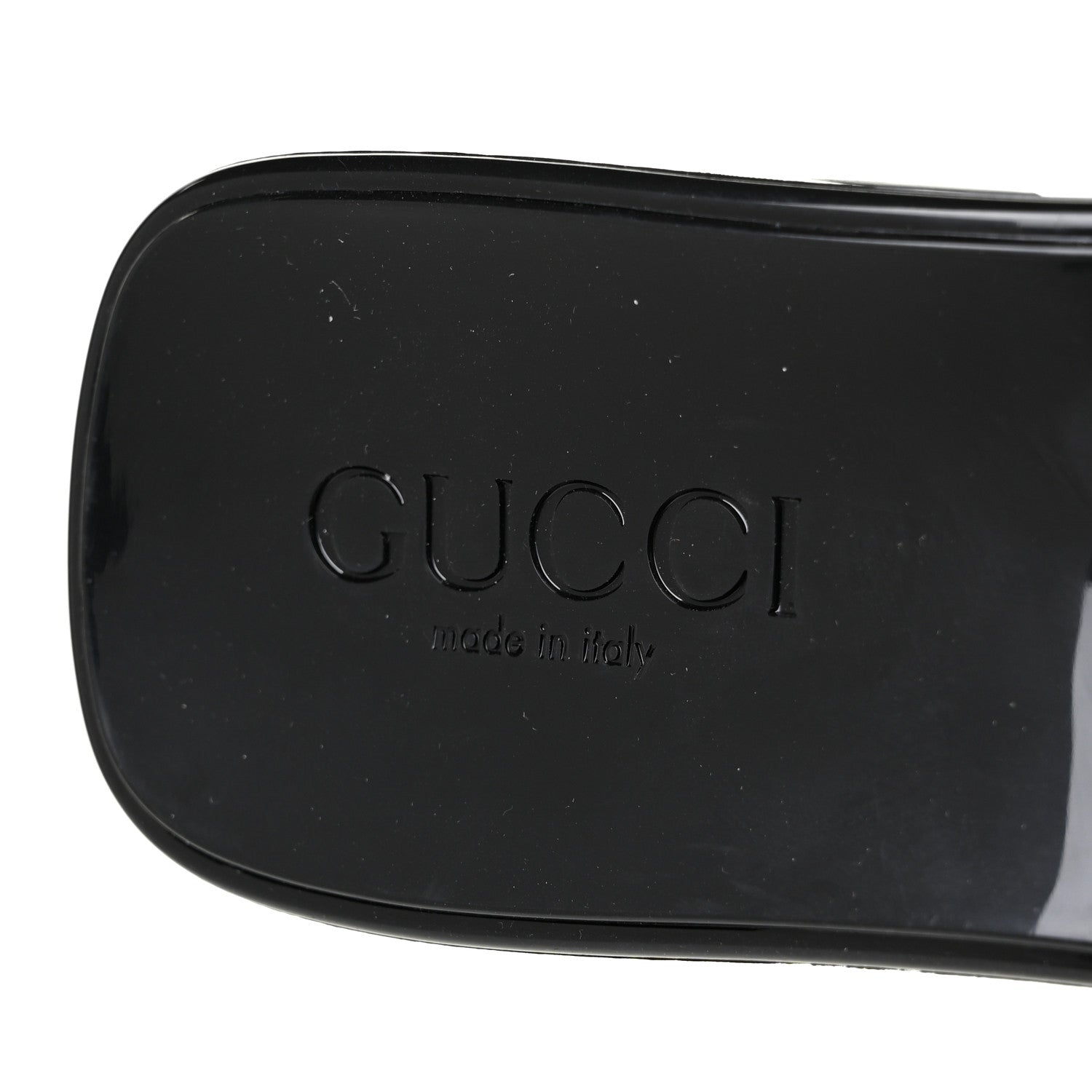Gucci Rubber Gucci Logo Womens Platform 20/60mm Slide Sandals 36 Black 7 of 7