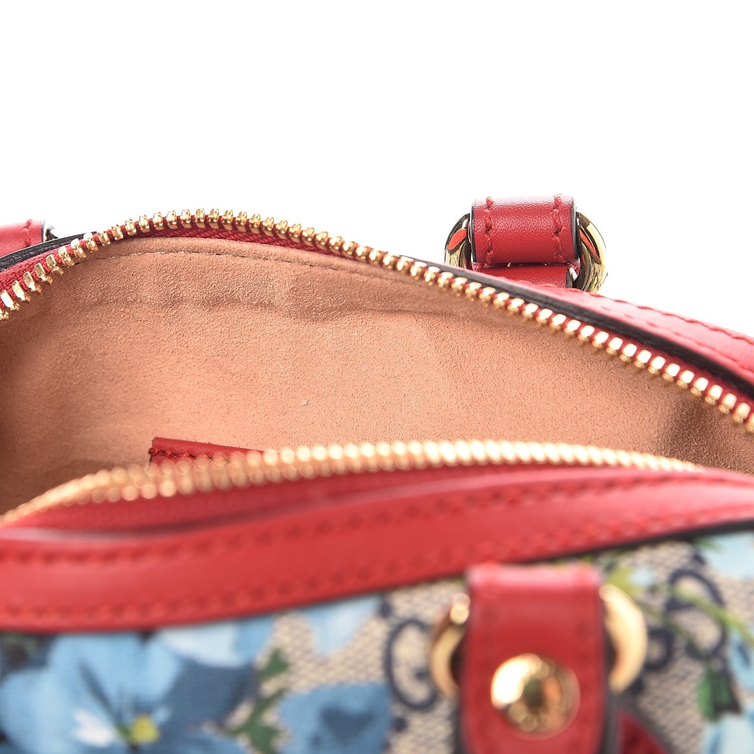 Gucci GG Supreme Monogram Blooms Mini Boston Navy Blue Hibiscus 8 of 9
