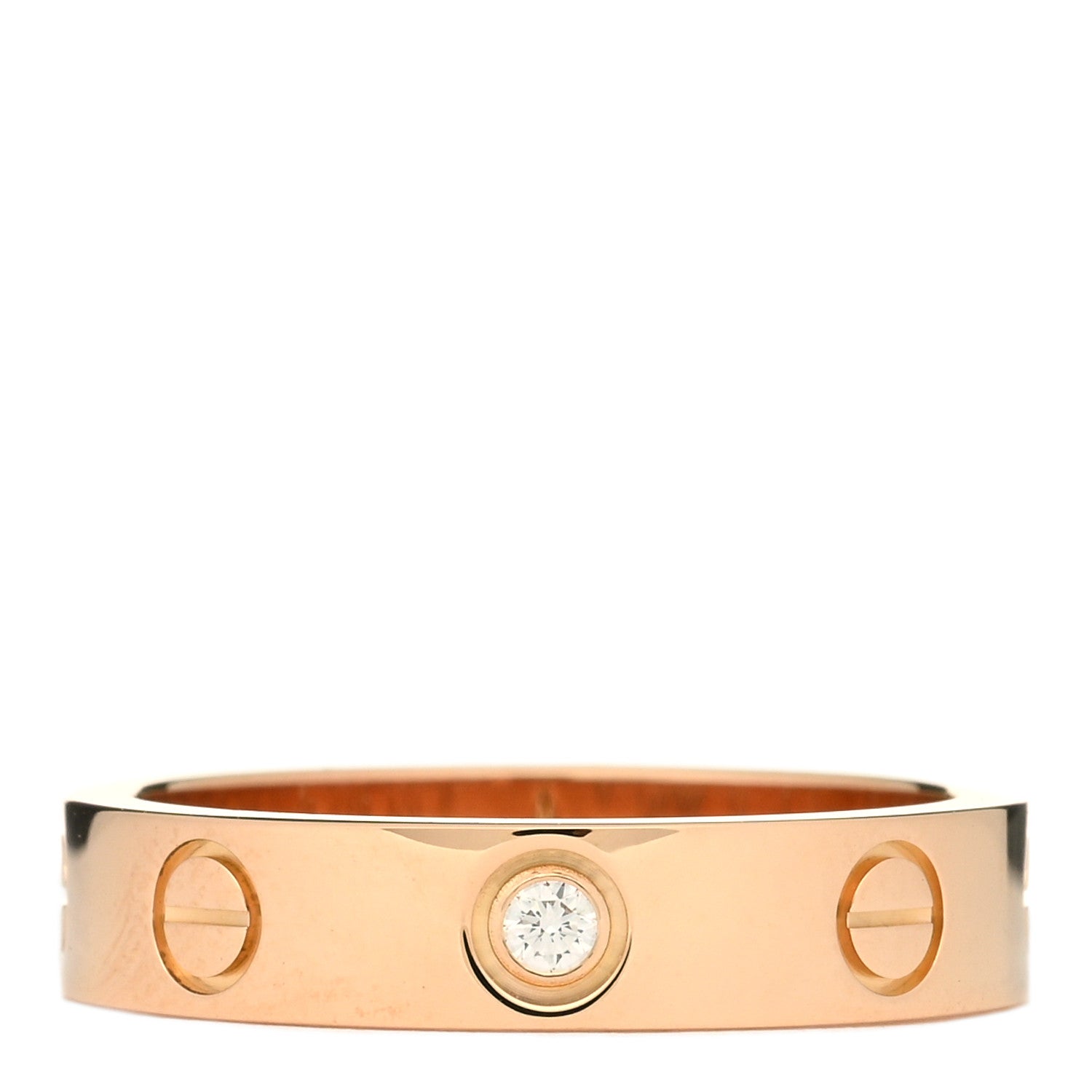 Cartier 18K Pink Gold Diamond 4mm LOVE Wedding Band Ring 49 4.75 1 of 4