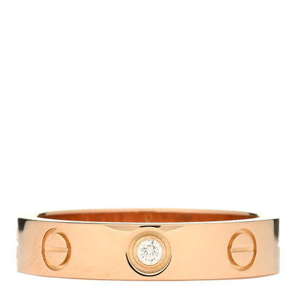 Cartier 18K Pink Gold Diamond 4mm LOVE Wedding Band Ring 49 4.75 1 of 4