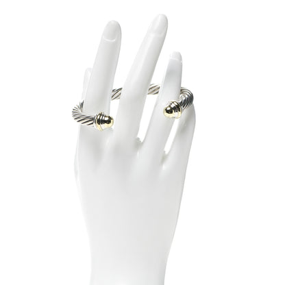 David Yurman Sterling Silver 14K Yellow Gold 7mm Cable Classics Bracelet 2 of 6