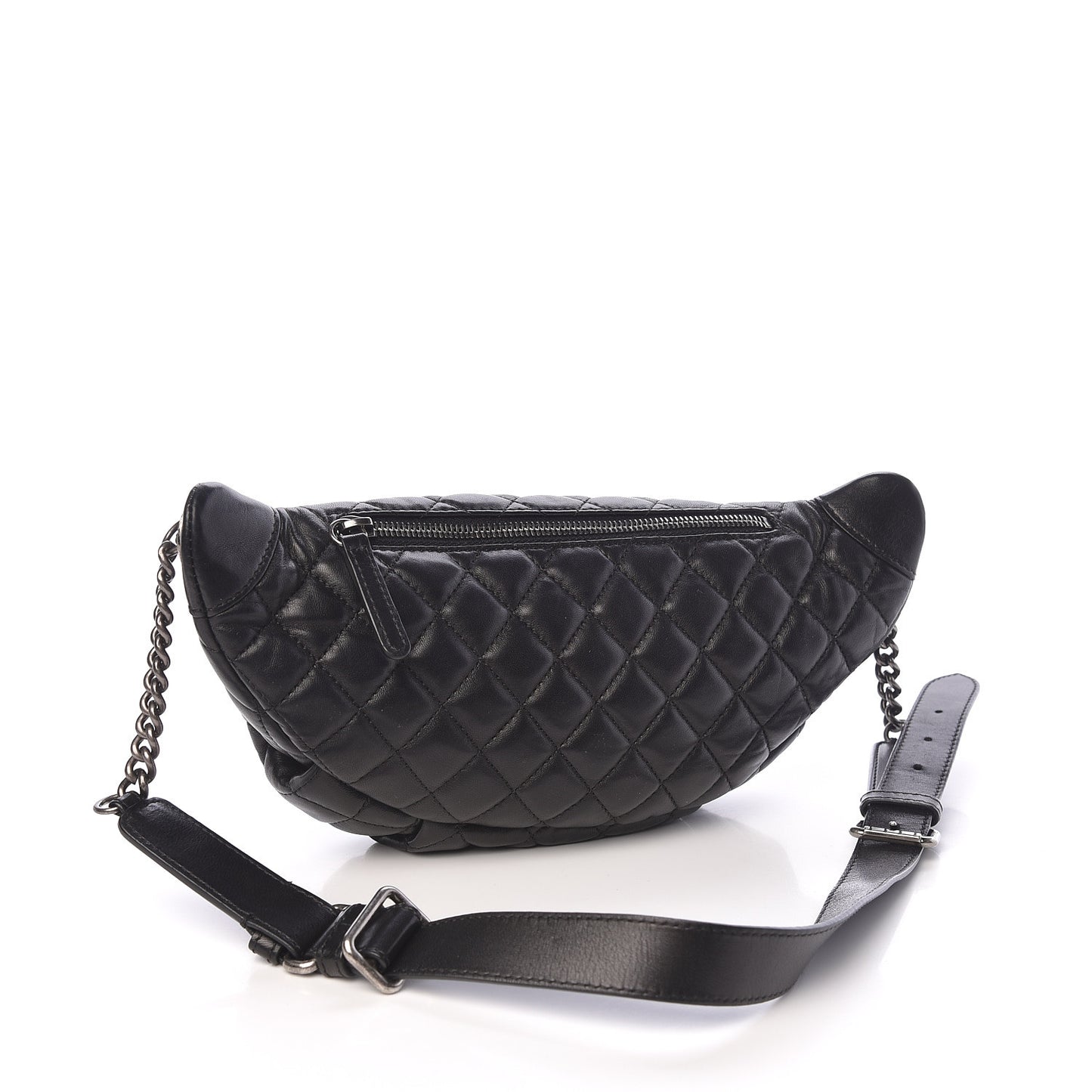 Calfskin Quilted Belt Me Up Waist Bag Black