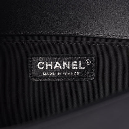 Chanel Lambskin Iridescent PVC Chevron Quilted Medium Boy Flap Black Silver 6 of 12