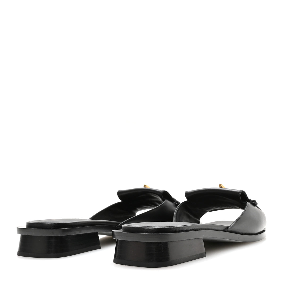Hermes Calfskin Womens Isle Sandals 39 Black 5 of 9