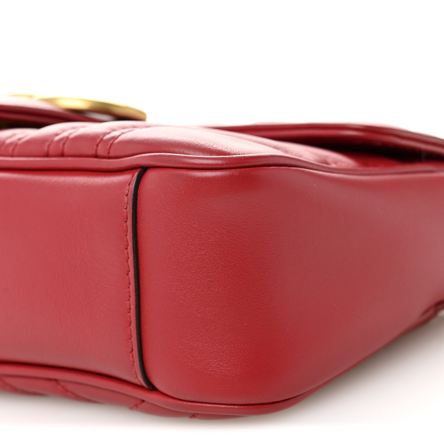 Calfskin Matelasse Mini GG Marmont Shoulder Bag Hibiscus Red