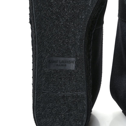 Saint Laurent Crepe Satin Elba Espadrilles 38.5 Black 7 of 9