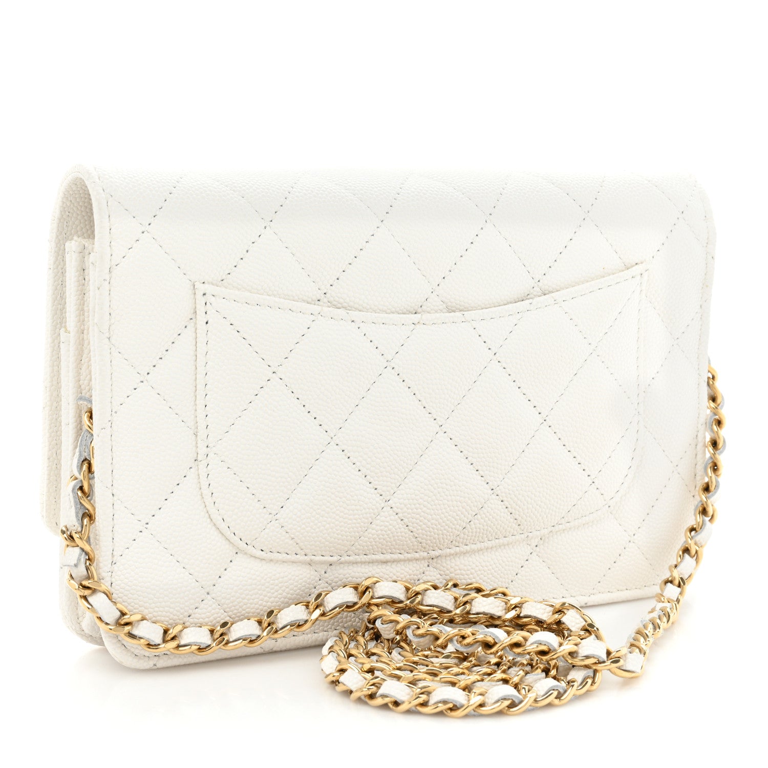 Chanel Caviar Quilted Enamel Coco Casino Wallet On Chain WOC White 2 of 17