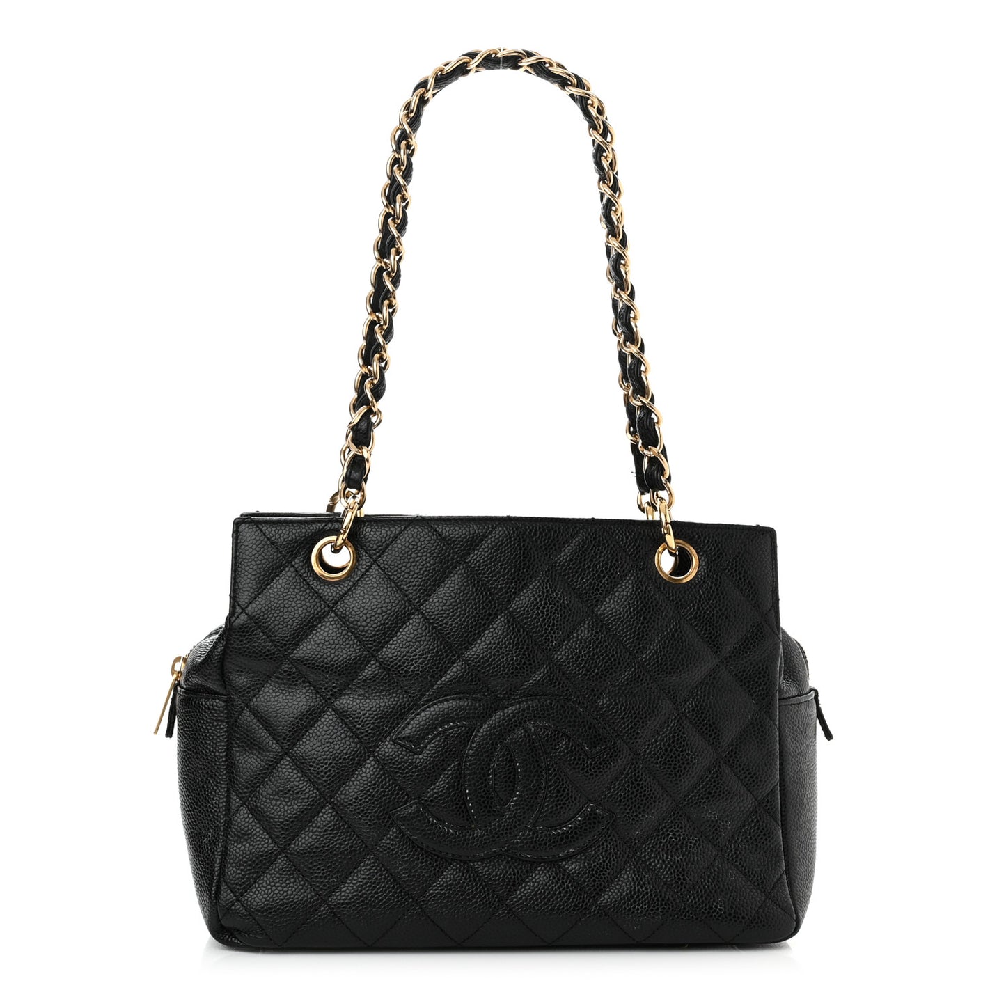 Caviar Quilted Petit Timeless Tote PTT Black