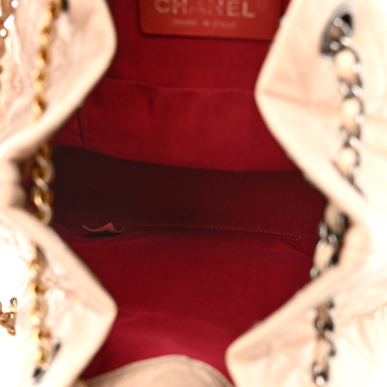 Chanel Aged Calfskin Quilted Small Gabrielle Backpack Beige Black 5 of 12