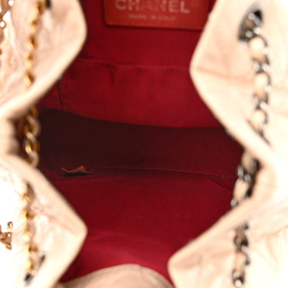 Chanel Aged Calfskin Quilted Small Gabrielle Backpack Beige Black 5 of 12