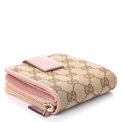 Gucci Monogram Dollar Calfskin Zip Around French Flap Wallet Beige Ebony Soft Pink 4 of 7