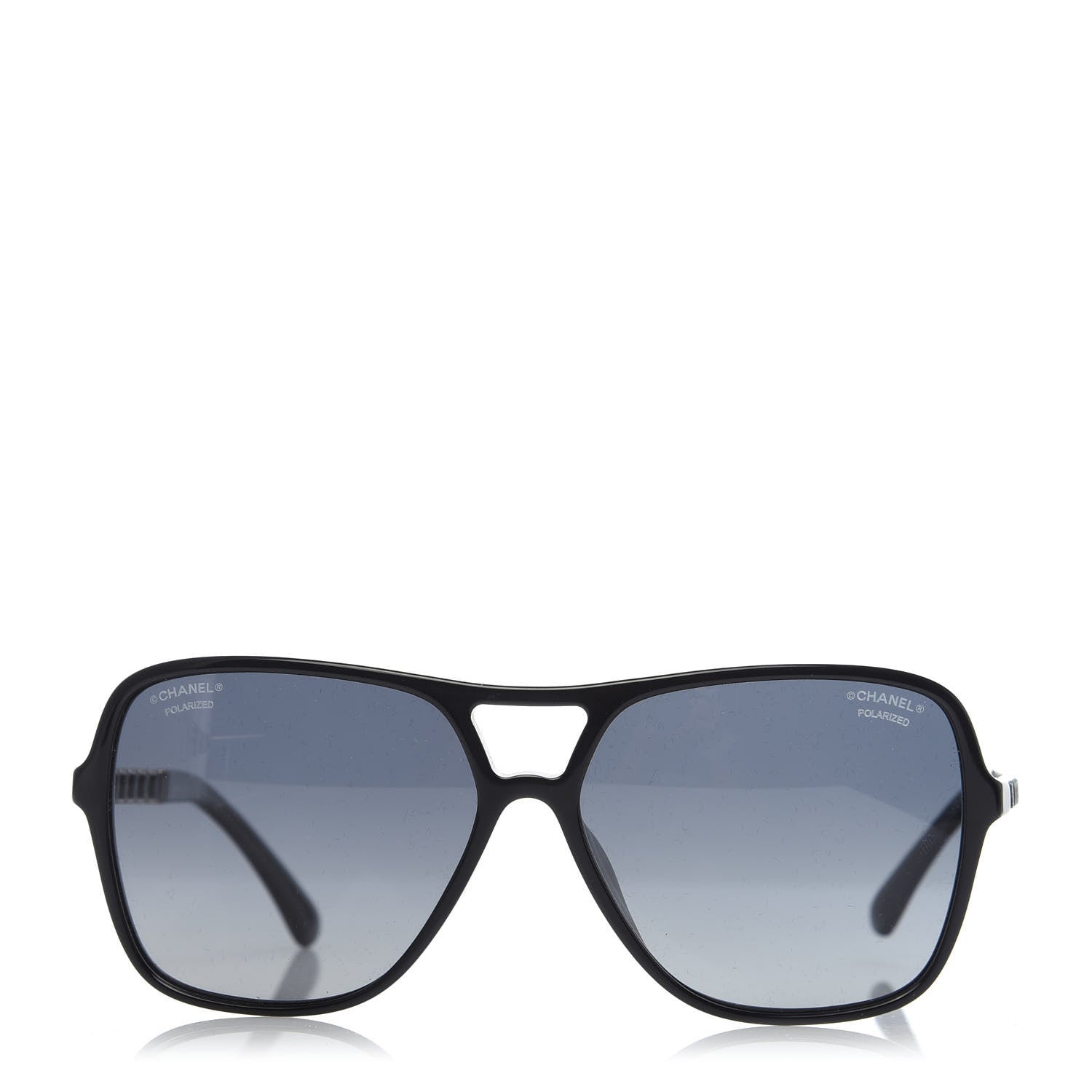 Chanel Metal Calfskin CC Chain Pilot Sunglasses 5439-Q Black 2 of 8