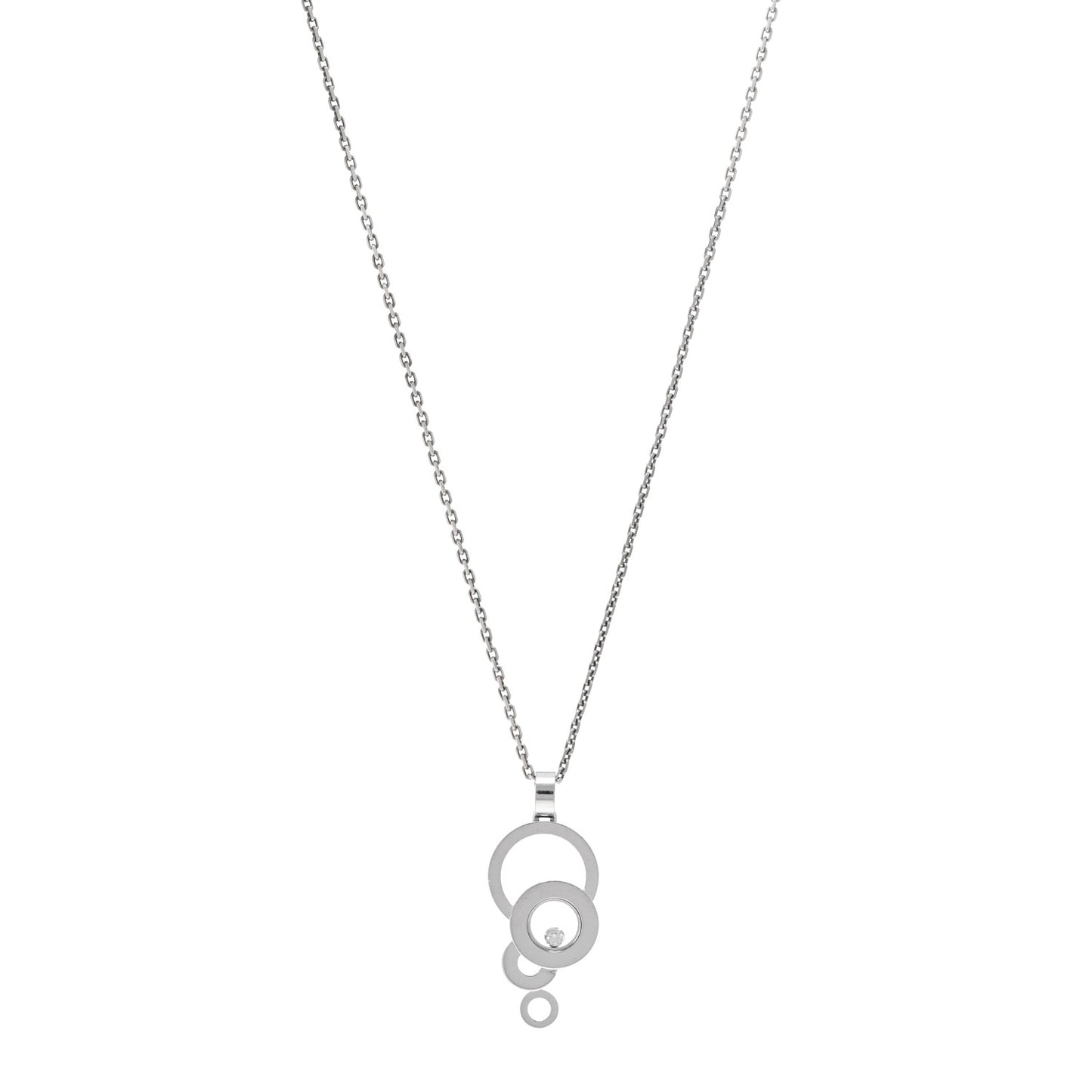 18K White Gold Diamond Happy Bubbles Pendant Necklace