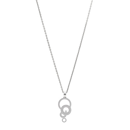 Chopard 18K White Gold Diamond Happy Bubbles Pendant Necklace 1 of 4