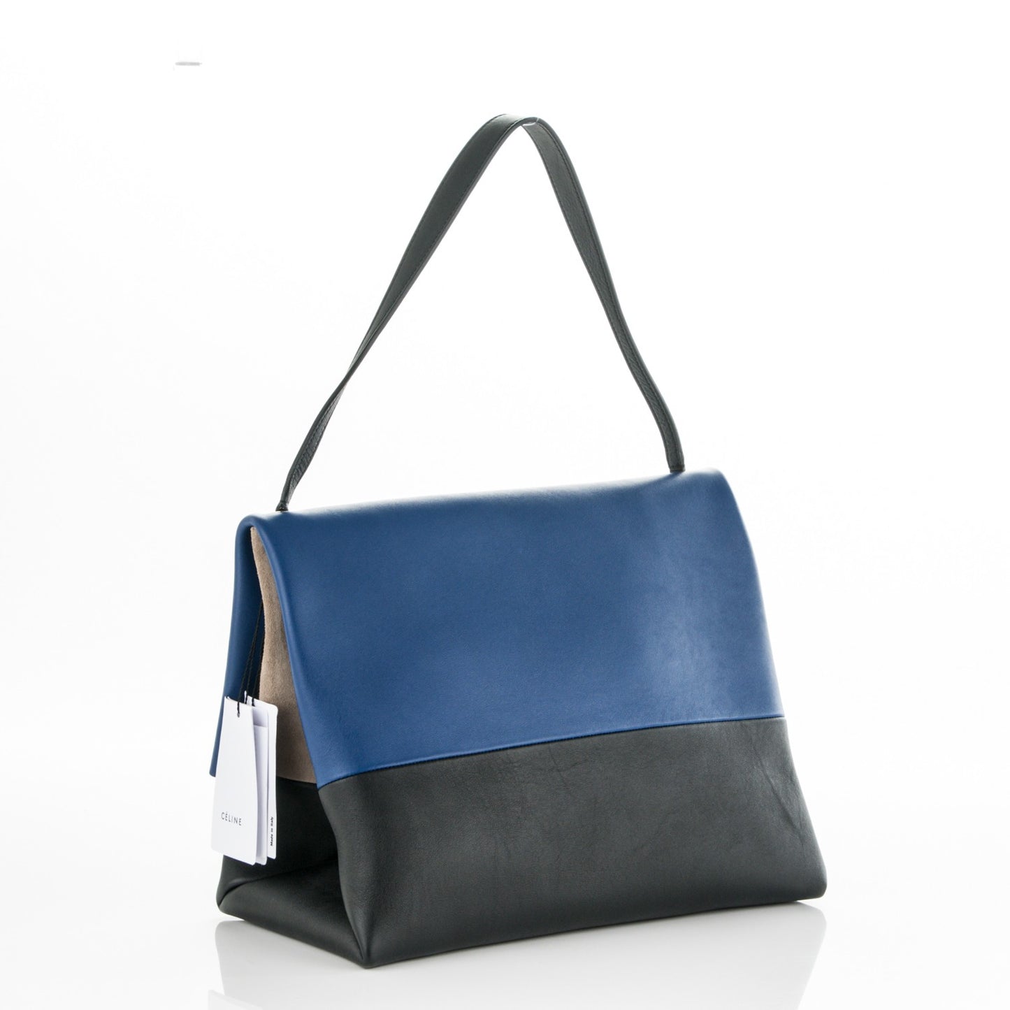 Calfskin Suede All Soft Shoulder Bag Cobalt