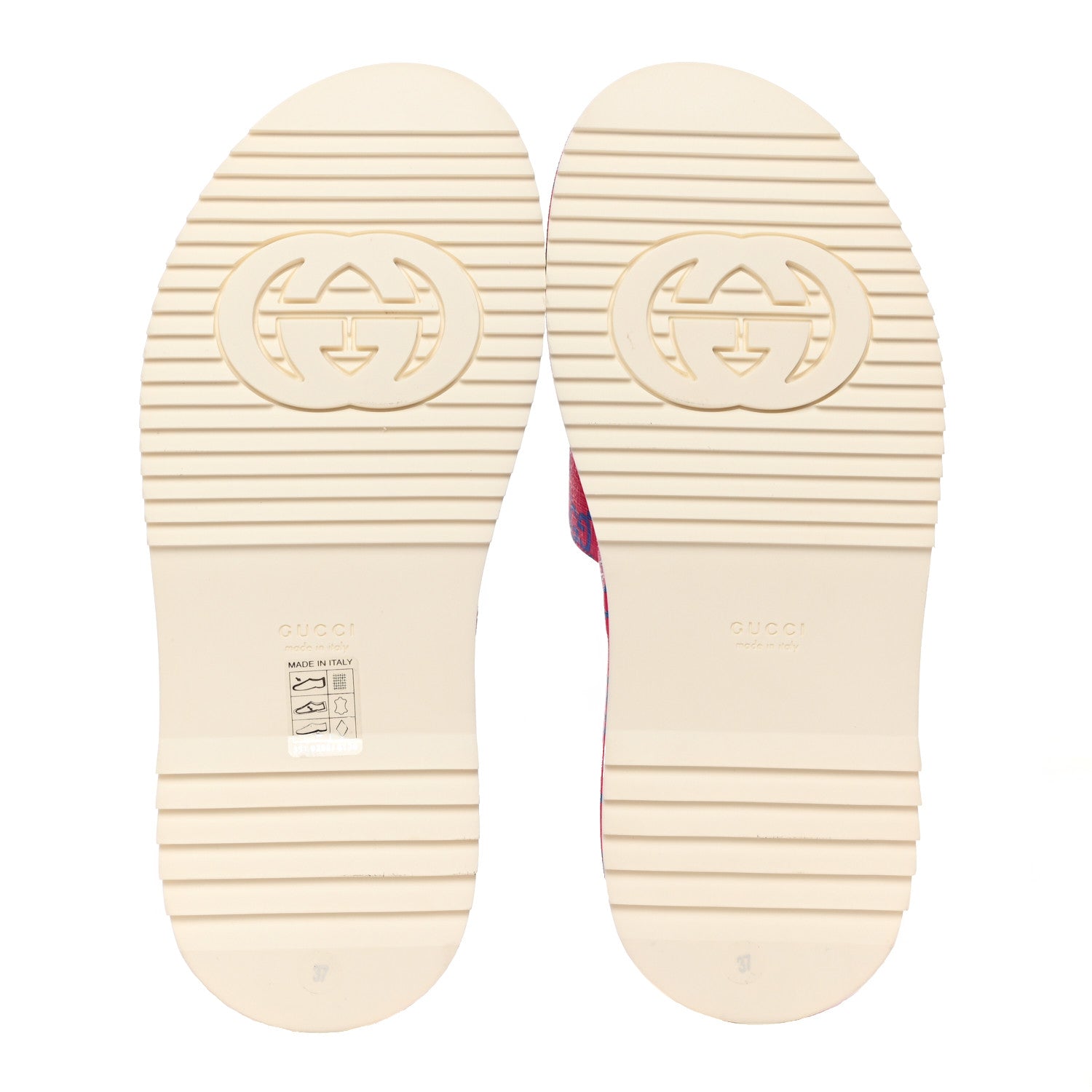 Gucci GG Supreme Joy Monogram Angelina Platform Slide Sandals 37 Fuxia Blue 5 of 13