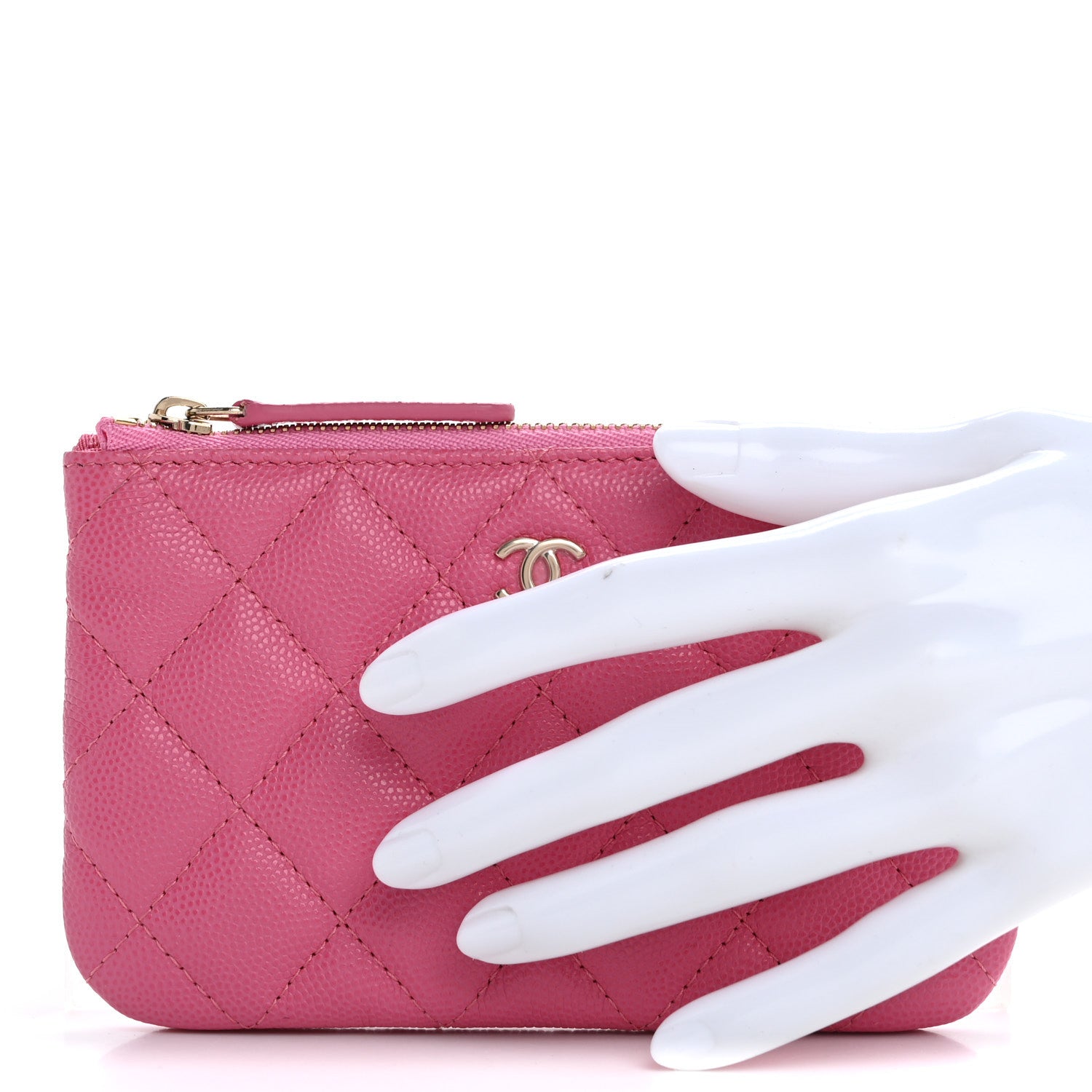 Chanel Caviar Quilted Small Cosmetic Case Pink 2 of 8