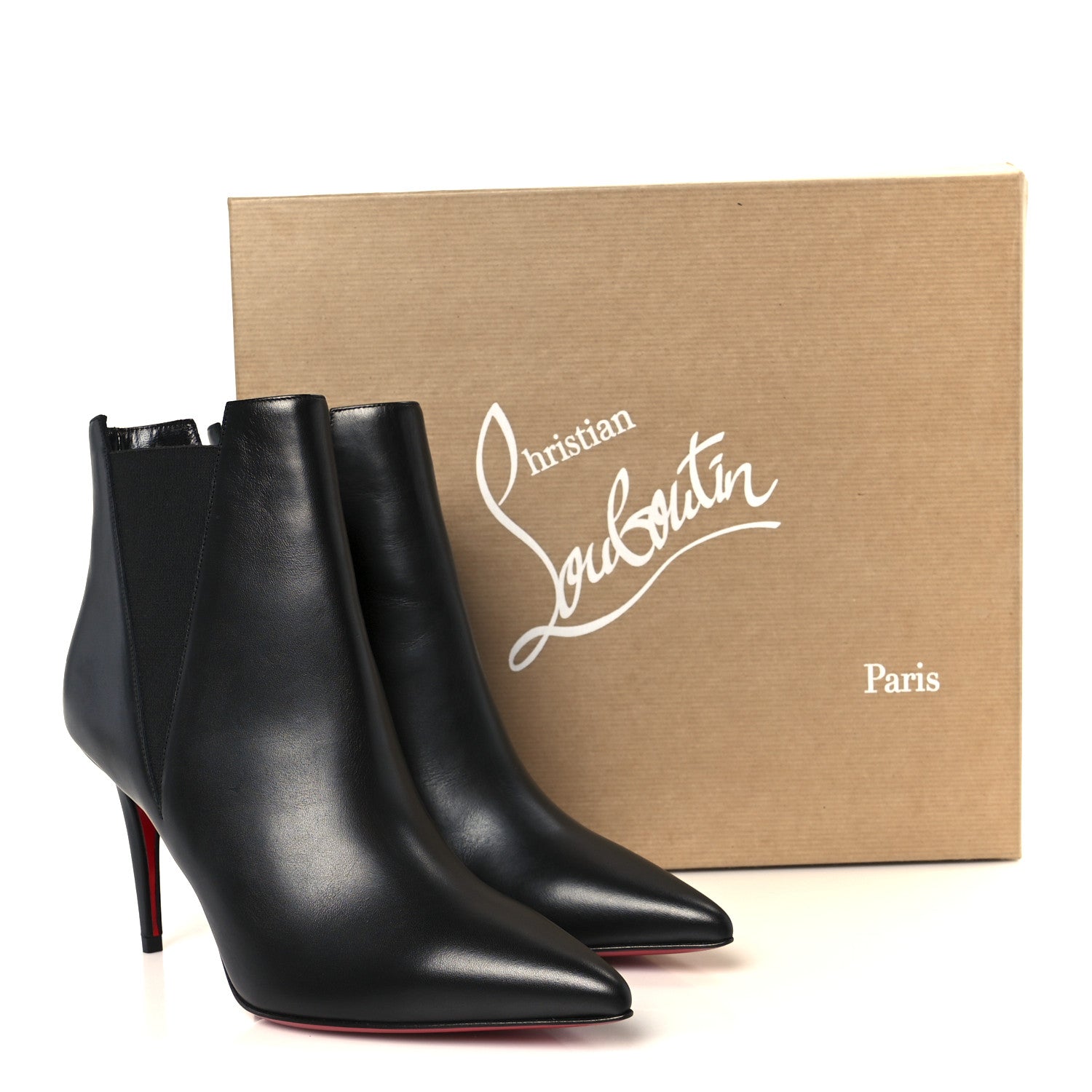 Christian Louboutin Calfskin Astribooty 85 Ankle Boots 37.5 Black 10 of 10