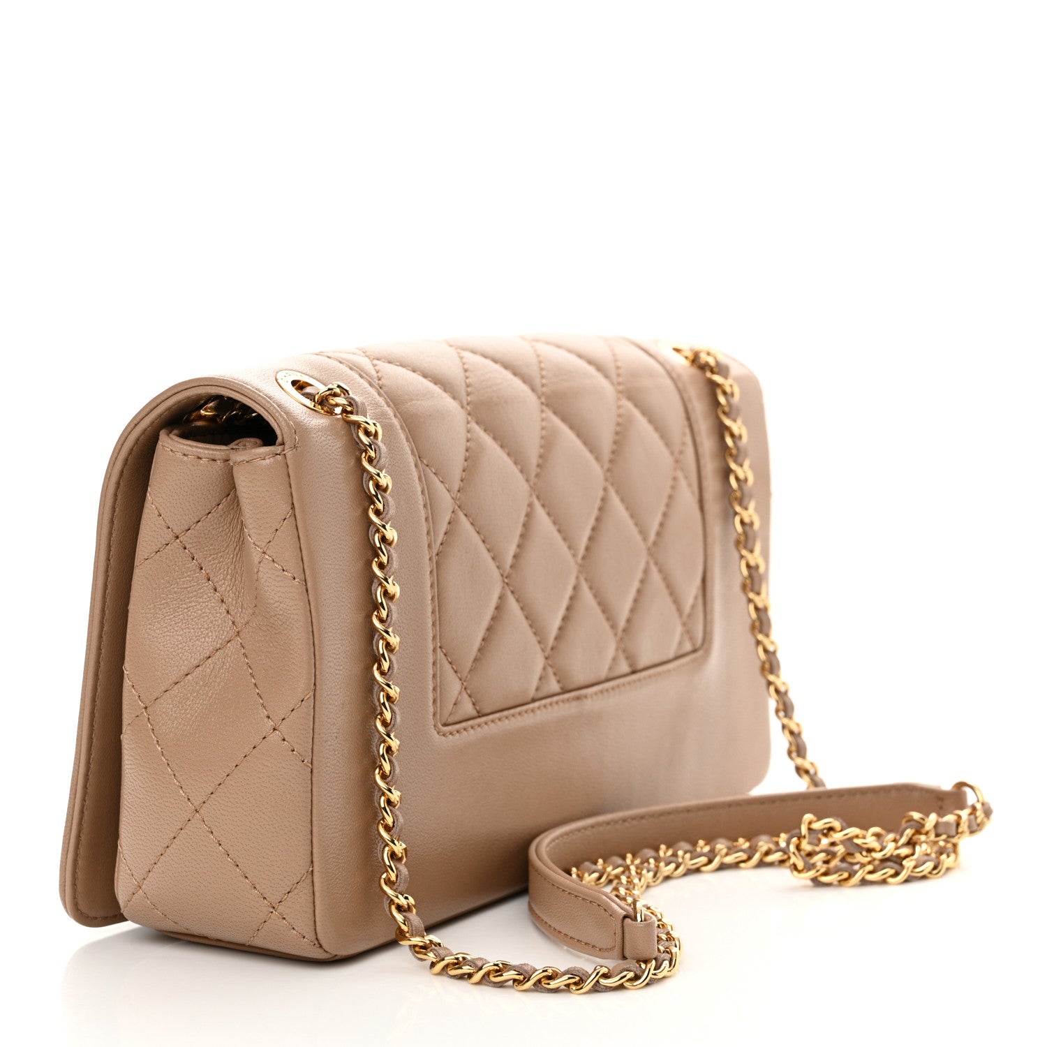 Chanel Sheepskin Quilted Vintage Mademoiselle Flap Beige 3 of 11