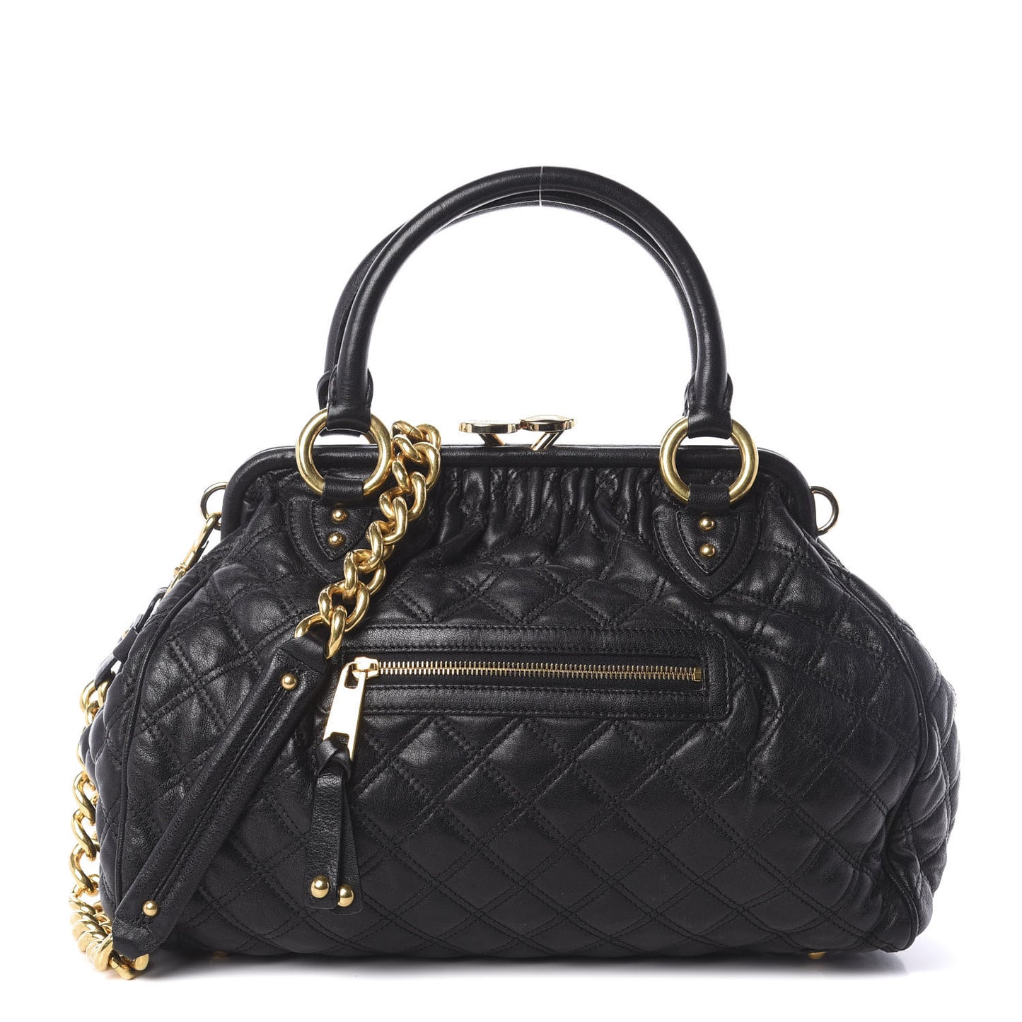 Calfskin Quilted Stam Black