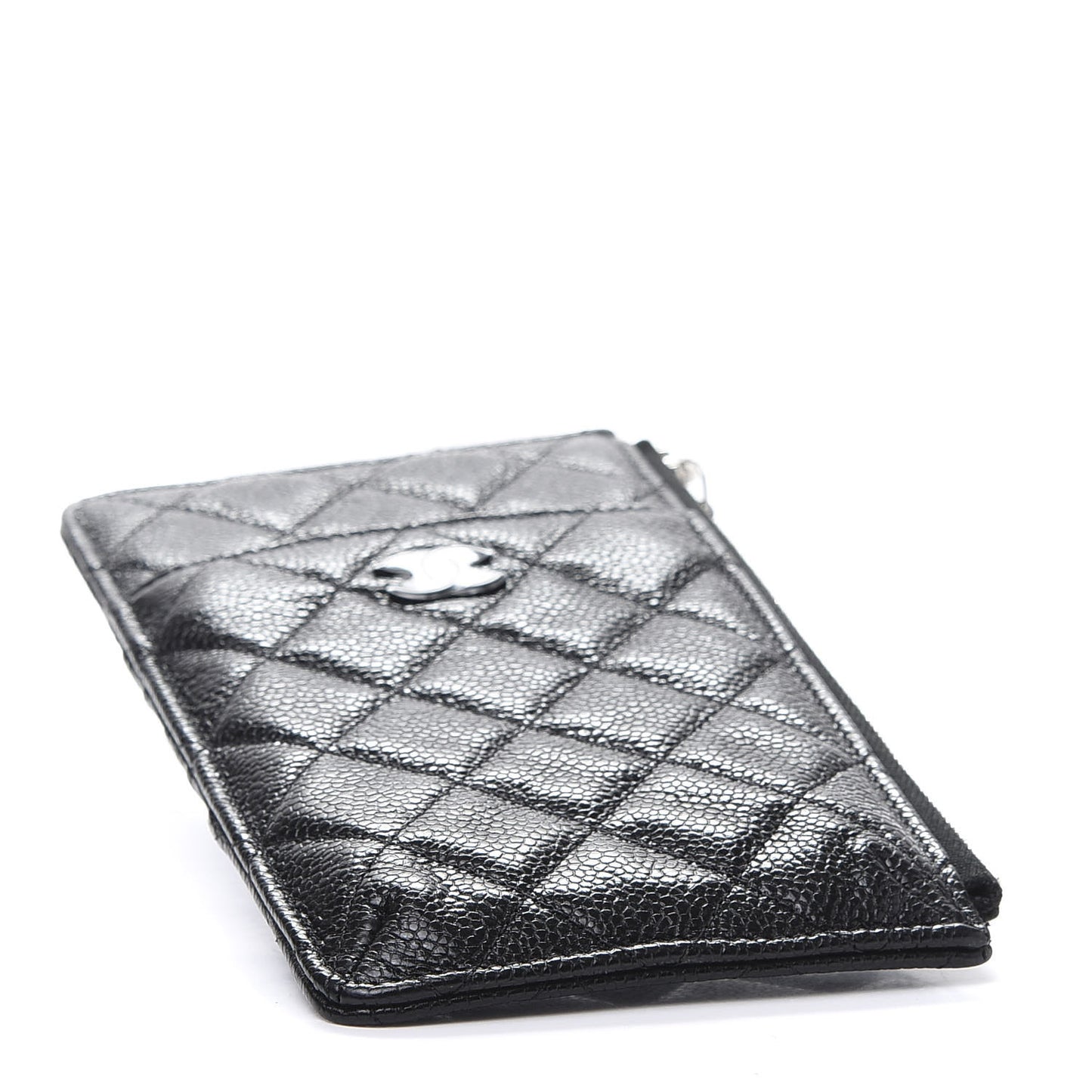 Caviar Quilted Classic Flat Wallet Pouch So Black