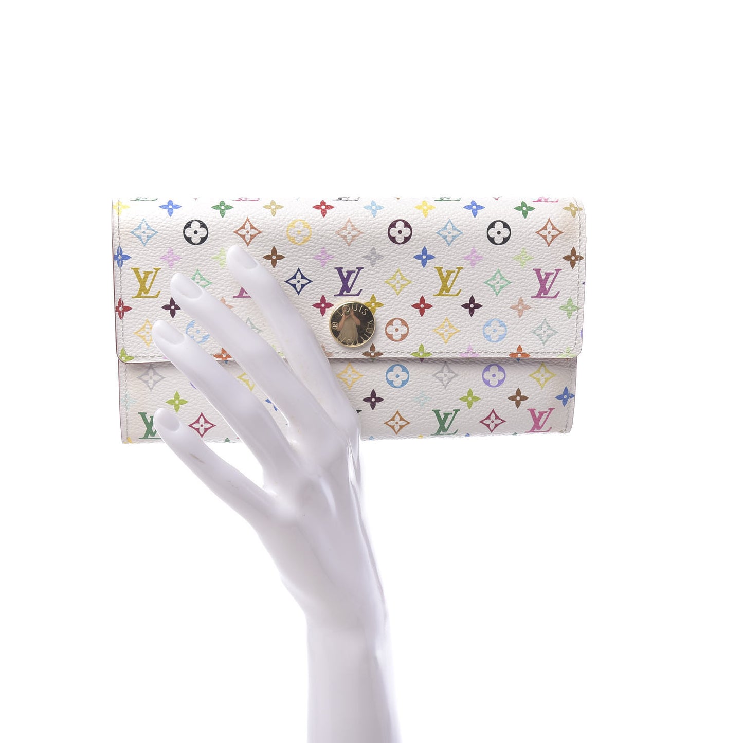 Monogram Multicolor Sarah Wallet White Litchi