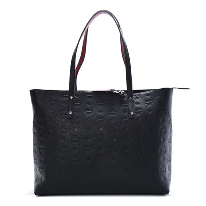 MCM Calfskin Ottomar Monogram Medium Klara Shopper Tote Black 1 of 8