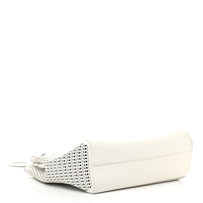 Alaia Calfskin Laser Cut Mina Vienne Tote White 4 of 12