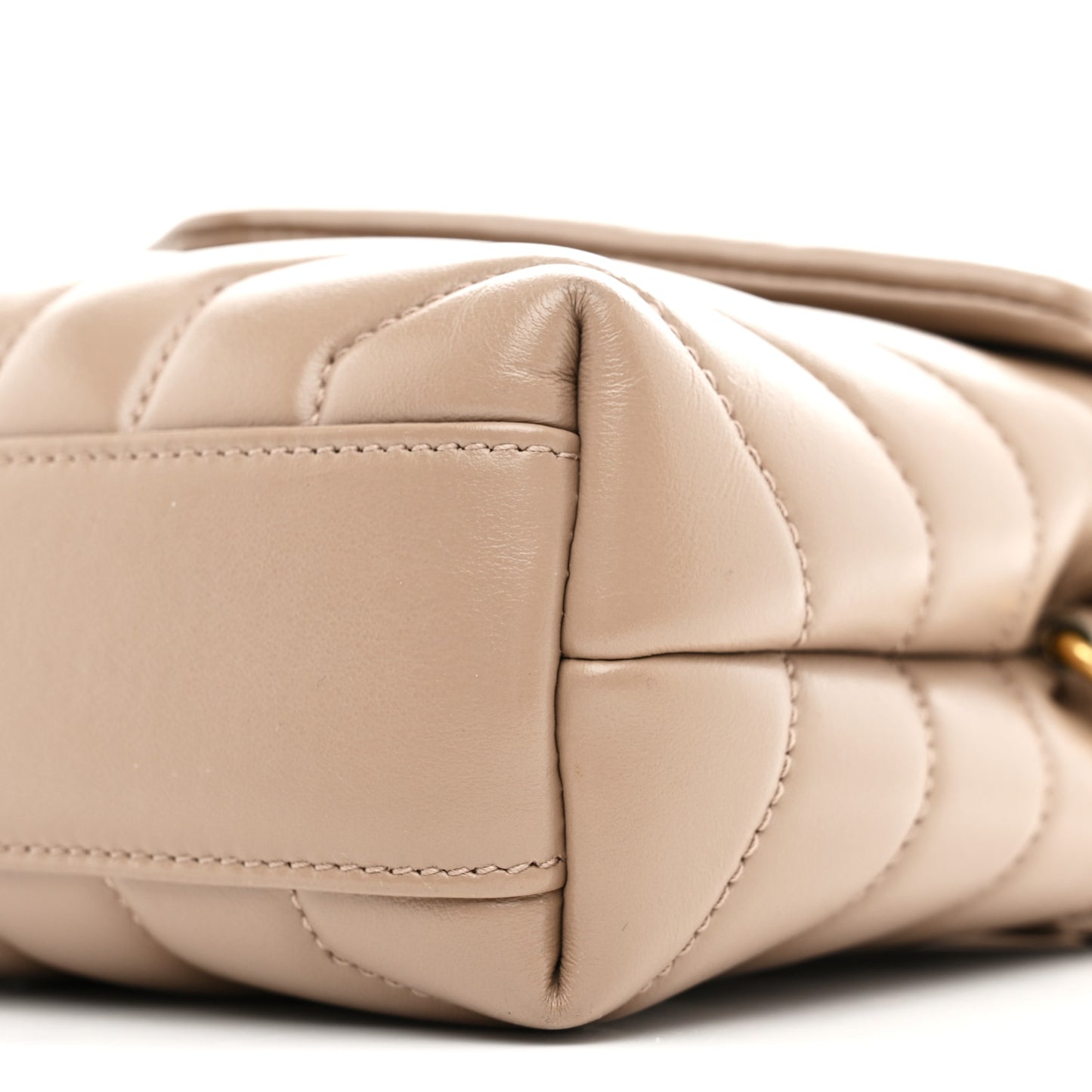 Calfskin Y Quilted Monogram Toy Loulou Crossbody Bag Dark Beige