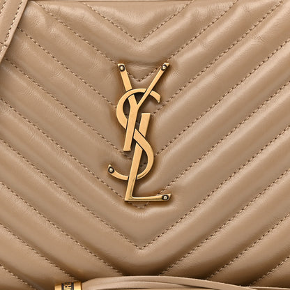 Saint Laurent Calfskin Matelasse Monogram Lou Camera Bag Dark Beige 8 of 17
