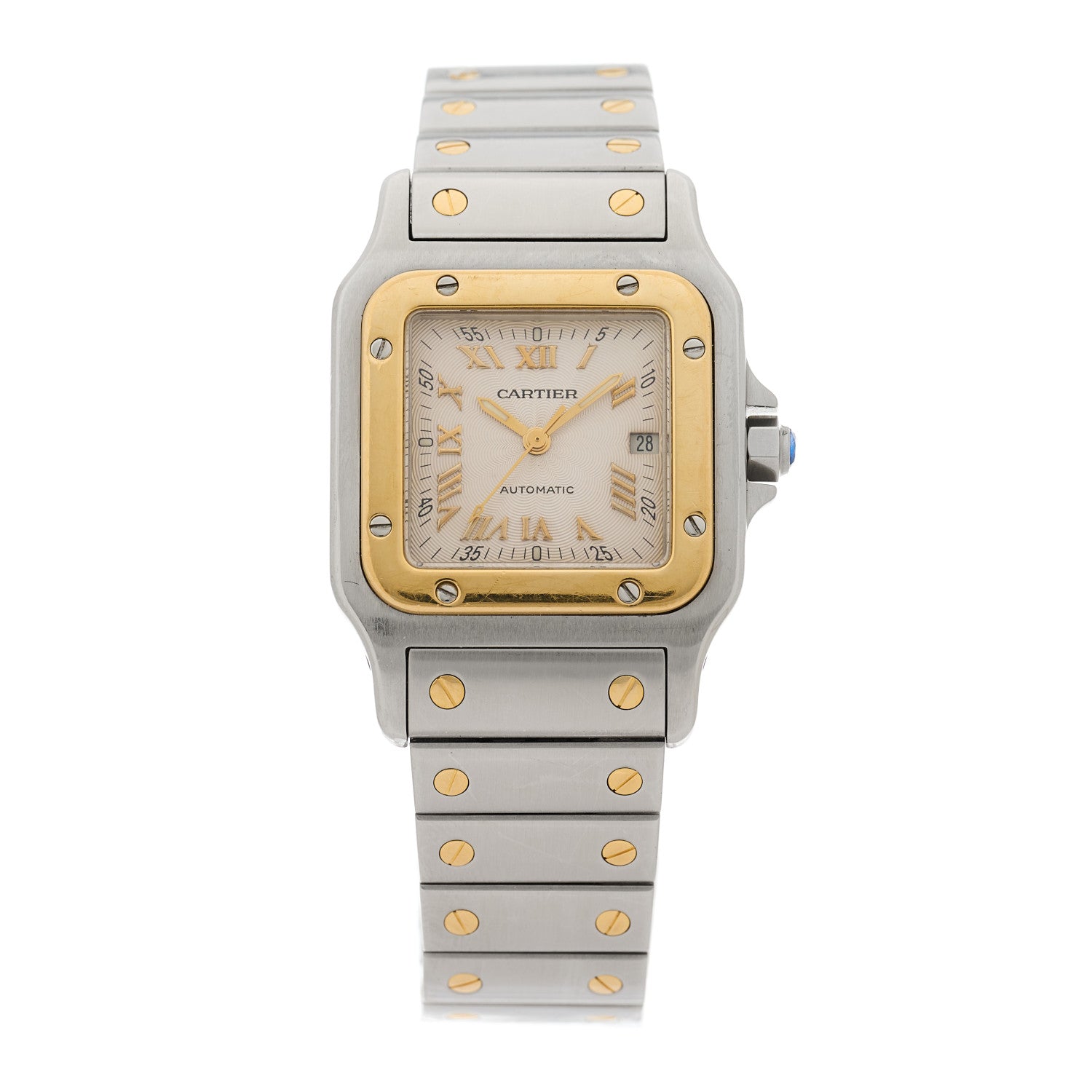 Cartier Stainless Steel 18K Yellow Gold 29mm Santos De Cartier Galbee Automatic Watch 1 of 4