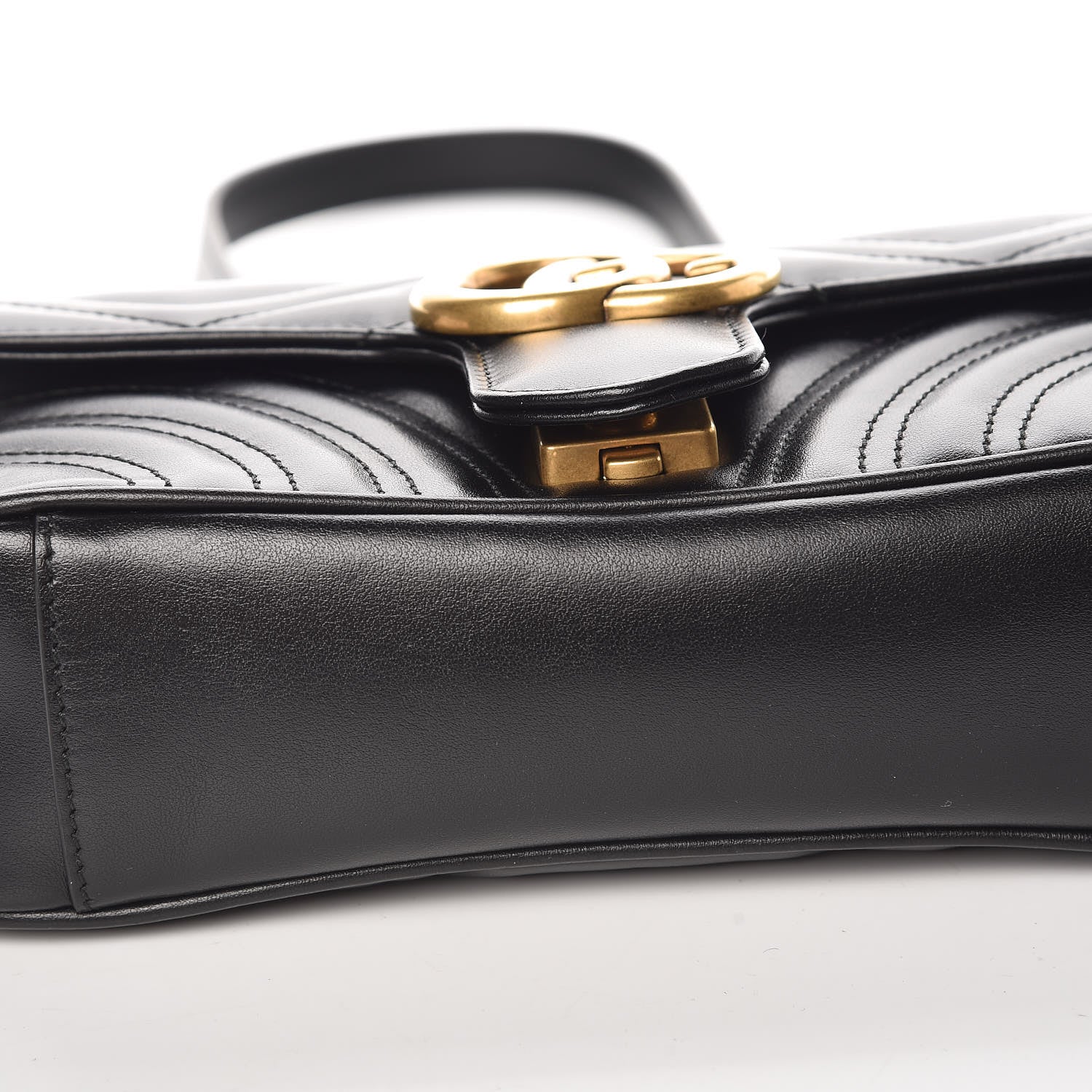 Gucci Calfskin Matelasse Mini GG Marmont Shoulder Bag Black 9 of 10