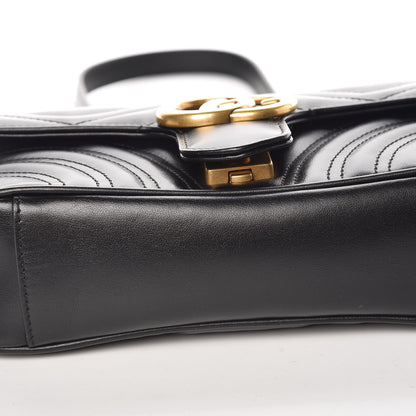 Gucci Calfskin Matelasse Mini GG Marmont Shoulder Bag Black 9 of 10