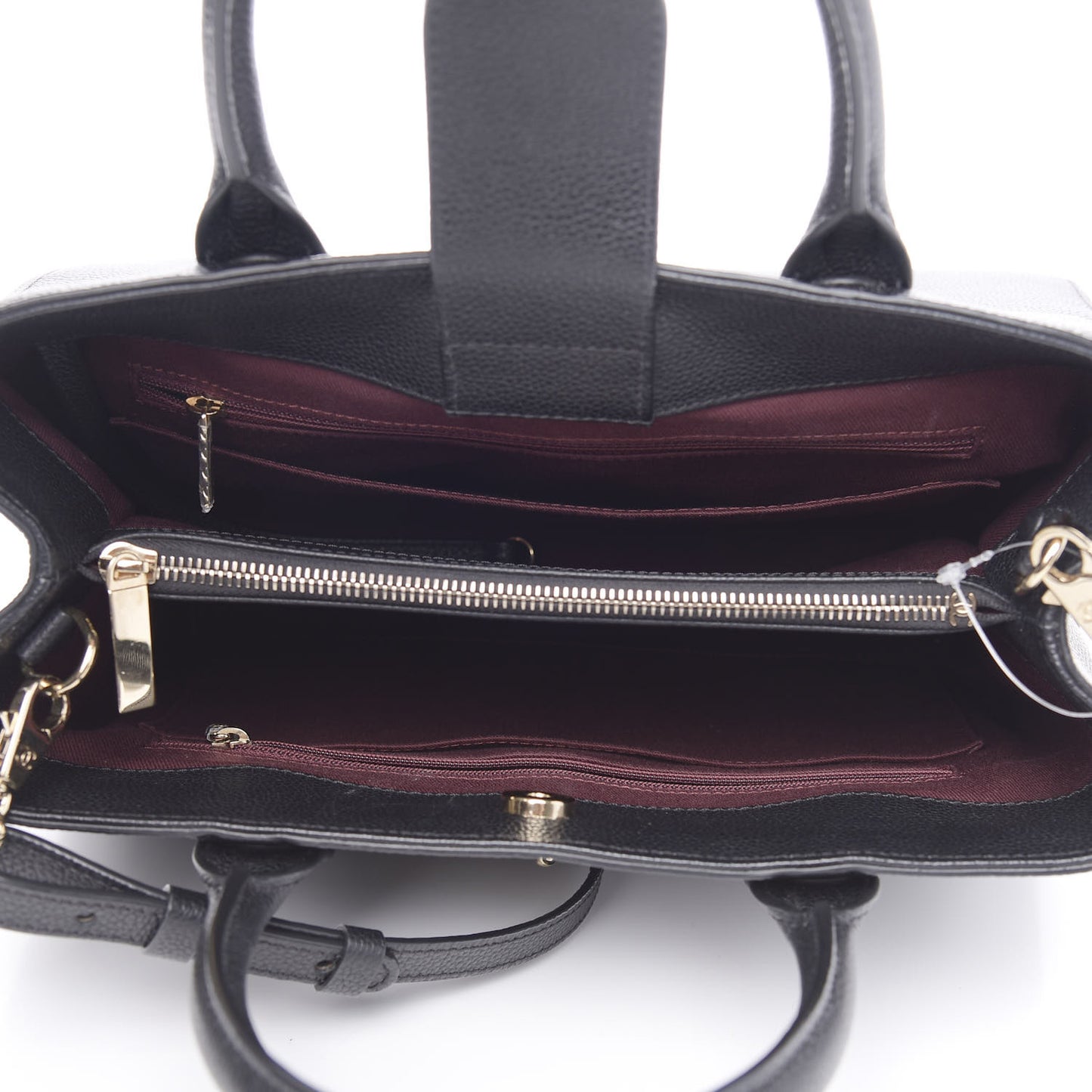 Grained Calfskin Small Neo Executive Shopper Tote Black